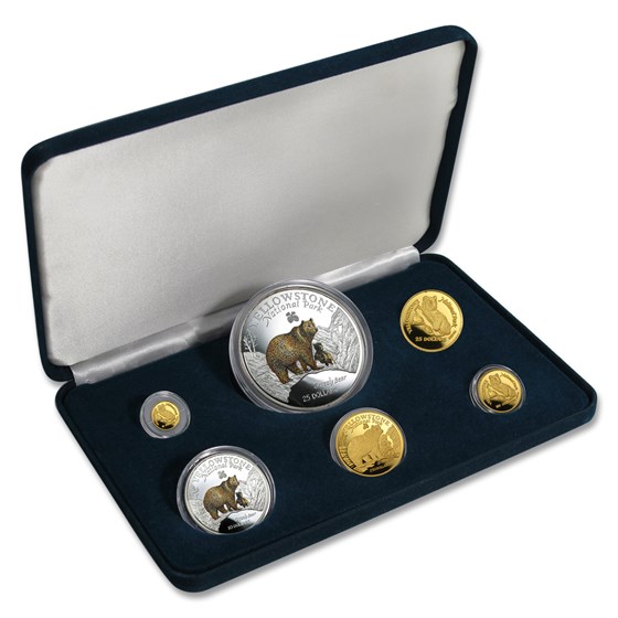 1996 Cook Islands 6-Piece Gold & Silver Proof Set (Grizzly Bear) 1996 Cook Islands 6-Piece Gold & Silver Proof Set (Grizzly Bear)